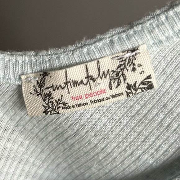INTIMATELY FP FREE PEOPLE Soft Ribbed Swing Tank Top Light Ice Blue | Size Small - Picture 2 of 9